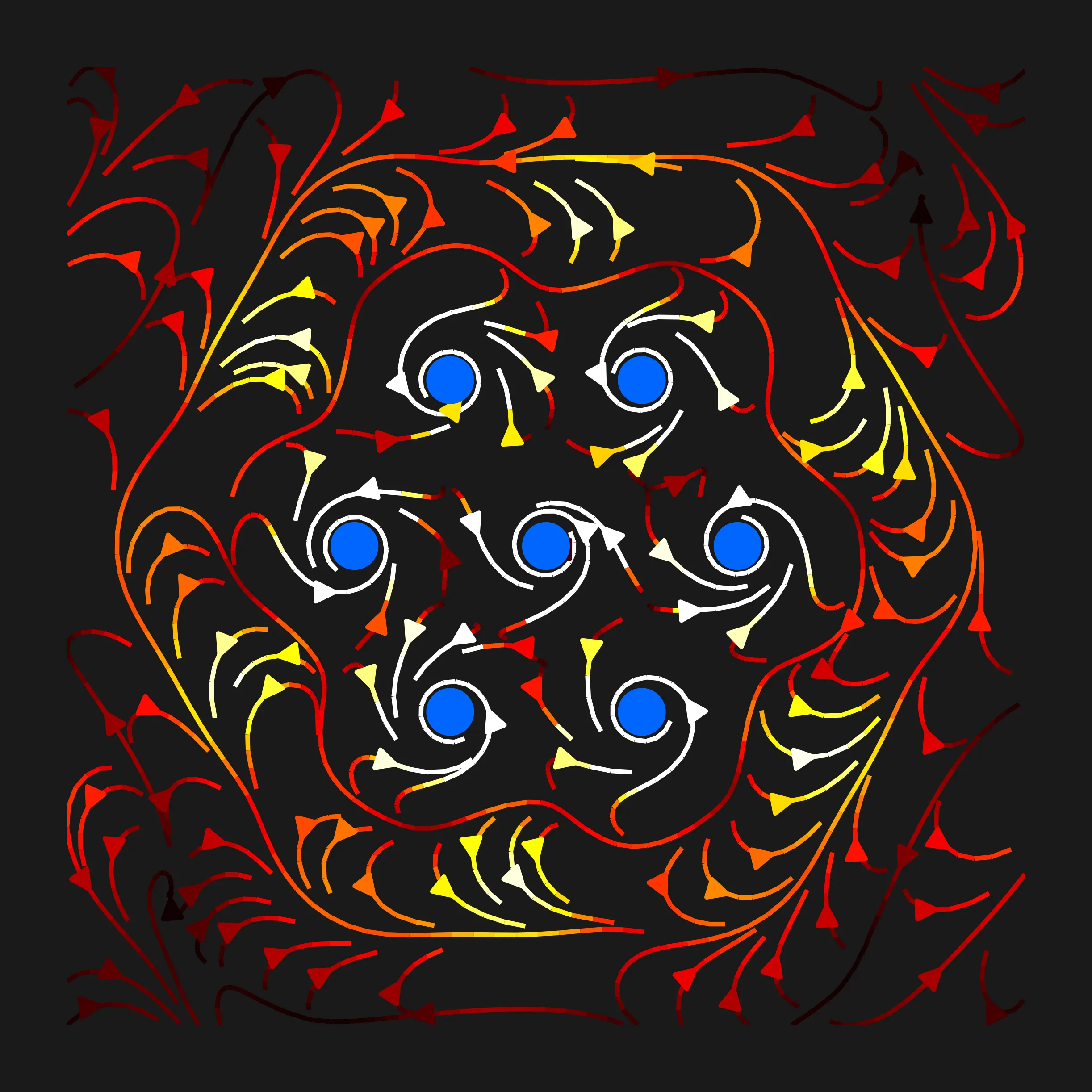 Flow of Electromagnetic Energy Around a Nanoscale Optical Matter Machine